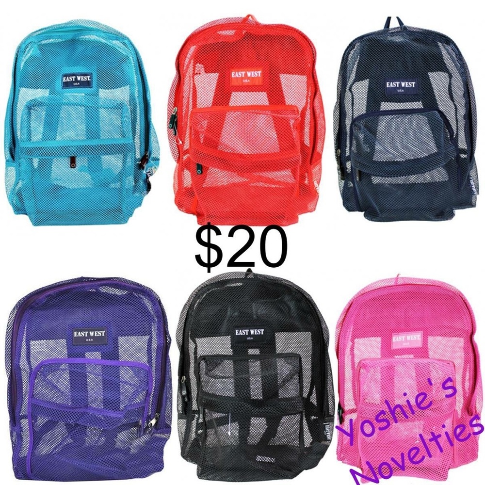 Clear and mesh back pack
